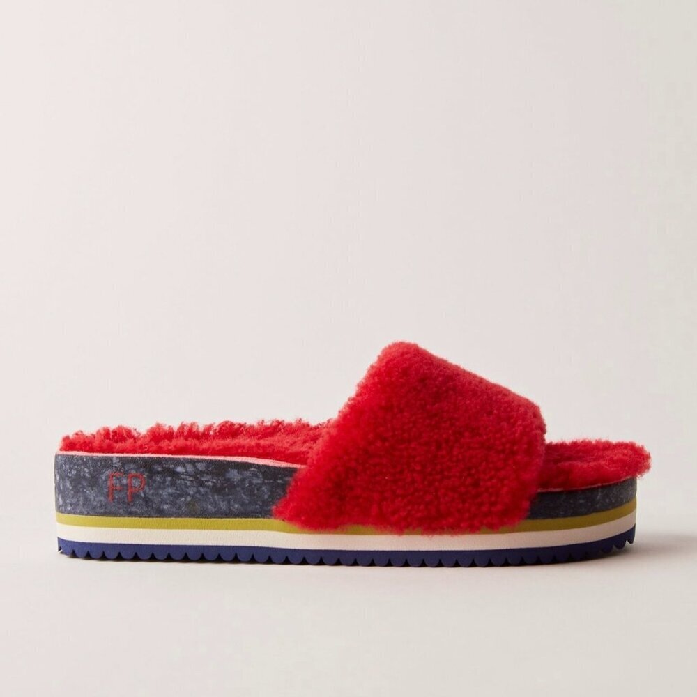 NIB Free People x Fleks For FP Cito Slides in Red